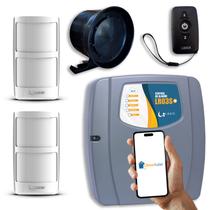 Kit Alarme com Fio com Wifi 2 Sensores Pet 20kg Duplo Pir+microondas Parede com 2 Controles