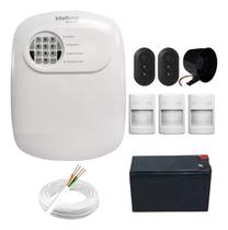 Kit Alarme Com Fio Intelbras 3 Sensores Infra PET, Sirene 116dB, 100m de Cabo e Bateria