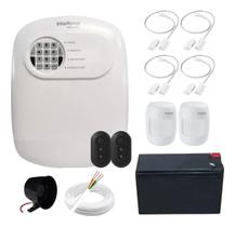Kit Alarme Com Fio Intelbras 4 Magnéticos, 2 Infravermelhos, Sirene, Bateria e 100m de Cabo