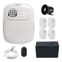 Kit Alarme Com Fio Intelbras 4 Sensores Infra, 100m de Cabo e Bateria Kit Alarme Com Fio Intelbras 4 Sensores Infra, 100m de Cabo e Bateria