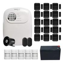 Kit Alarme Com Sensores Sf 15 Magnéticos Black E 5 Infra Pet