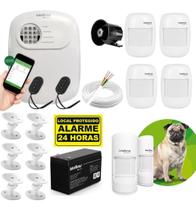 Kit Alarme Completo Intelbras C/6 Sensor Sem Fio E Suportes