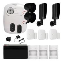 Kit Alarme Completo Intelbras Câmera WiFi, Sensores Barreira , PET , 2 Sirenes e 150M Cabo