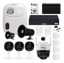 Kit Alarme e CFTV Intelbras Central ANM 24 NET e DVR com 4 Câmeras e HD