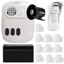 Kit Alarme Híbrido Intelbras 10 Sensores Magnéticos Sem Fio, 1 Infra Com Fio e Bateria Kit Alarme Híbrido Intelbras 10 Sensores Magnéticos Sem Fio, 1 Infra Com Fio e Bateria
