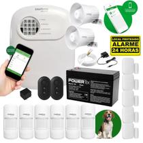 Kit Alarme Híbrido Intelbras 6 Infra PET Com Fio, 5 Magnéticos Sem Fio e 2 Sirenes