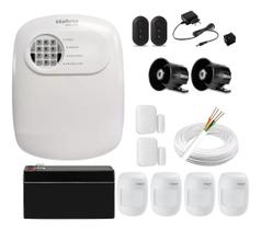 Kit Alarme Híbrido Intelbras 6 Sensores 2 Sirenes com Cabo 100m via Aplicativo