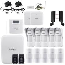 Kit Alarme Intelbras AMT 8000 5 IVP PET + 5 IVP PET EX + Barreira IVA + Sirenes + Controle Celular