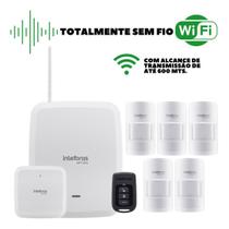Kit Alarme Intelbras AMT 8000 Sem Fio com 5 Sensores de Movimento PET