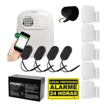 Kit Alarme Intelbras ANM 24 NET c/ 5 Sensores, 4 Controles, Sirene e App via Nuvem