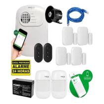 Kit Alarme Intelbras Anm 24 Net c/ 6 Sensores, 2 Controles, Sirene, Bateria e Cabos