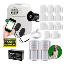 Kit Alarme Intelbras ANM 24 NET Central 2 Sensores Externos IVP 7001 11 Sensores Magnéticos Sem Fio
