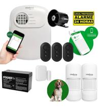 Kit Alarme Intelbras ANM 24 NET Central 3 Controles 2 Sensores IVP PET 1 Sensor Magnético