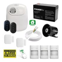 Kit Alarme Intelbras ANM 24 NET com 5 Sensores, Sirene, Bateria, Cabos e Controle Remoto