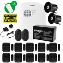 Kit Alarme Intelbras C/ 10 Sensores Magnético Black Sem Fio