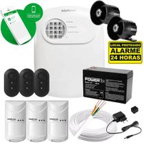 Kit Alarme Intelbras Com 3 Sensores Micro-ondas Ivp 3000 Mw