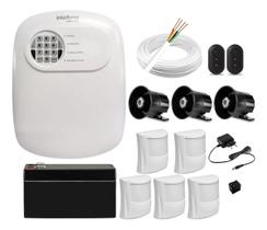 Kit Alarme Intelbras com 5 Sensores de Movimento PET e 3 Sirenes Kit Alarme Intelbras com 5 Sensores de Movimento PET e 3 Sirenes