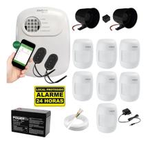 Kit Alarme Intelbras Com 7 Sensor De Presença C/f E 2 Sirene