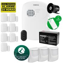 Kit Alarme Intelbras Com 7 Sensores Magnéticos E 3 Infra Pet