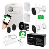 Kit Alarme Intelbras com 8 Sensores Com Fio e 2 Câmeras WiFi Externas