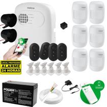 Kit Alarme Intelbras Com Fio 6 Infravermelho, 2 Sirenes, 4 Controles e 100m de Cabo