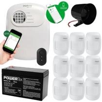 Kit Alarme Intelbras Com Fio 9 Sensores Infravermelho, Sirene e Bateria Kit Alarme Intelbras Com Fio 9 Sensores Infravermelho, Sirene e Bateria