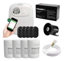 Kit Alarme Intelbras COM FIO Sensores Infravermelho PET, 5 Controles e 100M Cabo