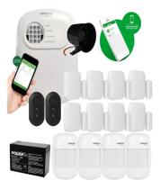 Kit Alarme Intelbras Monitorado App Celular 12 Sensor S/ Fio