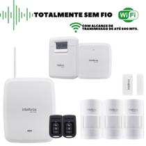 Kit Alarme Intelbras WiFi AMT 8000 com Teclado e 4 Sensores Sem Fio PET