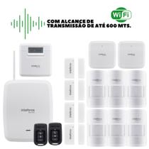 Kit Alarme Intelbras WiFi AMT 8000 Profissional c/ 2 Sirenes e 10 Sensores Sem Fio PET