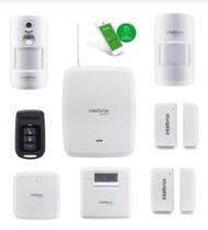 Kit alarme intelbras wifi sem fio amt8000 c/ 4 sensores