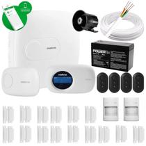 Kit Alarme Monitorado AMT 1016 NET c/ 17 Sensores Com Fio e Teclado