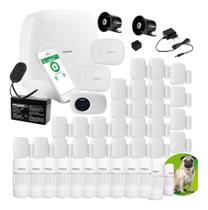 Kit Alarme Monitorado AMT 1016 NET c/ 38 Sensores 12 Pet Friendly Teclado e 2 Sirenes