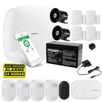 Kit Alarme Monitorado Intelbras AMT 1016 NET com 8 Sensores Sem Fio e 2 Sirenes