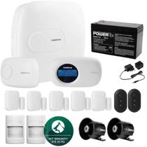 Kit Alarme Monitorado Intelbras AMT 2018 E com 7 Sensores PET e 2 Sirenes