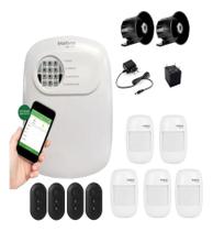 Kit Alarme Potente 5 Sensor Presenç S/fio 2 Sirene Intelbras
