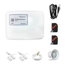 Kit Alarme Residencial 2 Sensores de Porta 2 Controles Central Alw3 Sirene