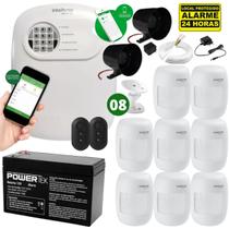Kit Alarme Residencial ANM 24 NET com 8 Sensores com Fio e 2 Sirenes