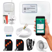 Kit Alarme Residencial Internet Wifi Aplicativo 2 Sensor Sem Fio ALW320