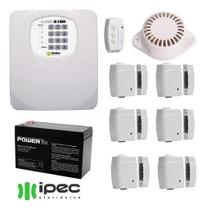 Kit Alarme Residencial Sem Fio Ipec 6 Sensores C/ Bateria