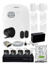 Kit Alarme Residencial Sem Fio + Kit 4 Câmeras Hd 720p Infra