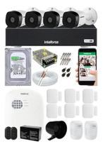 Kit Alarme Residencial Via App E Kit Cftv 4 Câmera Intelbras