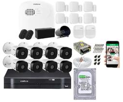 Kit Alarme Residencial Via App E Kit Cftv 8 Câmera Intelbras