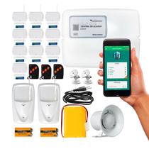 Kit Alarme Residencial Wifi Compatec Aplicativo iOS Android 12 Sensores Sem Fio