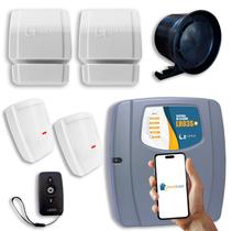 Kit Alarme sem Fio com Wifi 2 Sensores Magneticos 2 Sensores de Parede Kit Alarme sem Fio com Wifi 2 Sensores Magneticos 2 Sensores de Parede