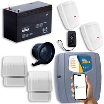 Kit Alarme sem Fio com Wifi 2 Sensores Magneticos e 2 de Parede e Bateria Kit Alarme sem Fio com Wifi 2 Sensores Magneticos e 2 de Parede e Bateria