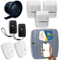 Kit Alarme sem Fio com Wifi 3 Sensores Magneticos 2 de Parede 2 Controles Kit Alarme sem Fio com Wifi 3 Sensores Magneticos 2 de Parede 2 Controles