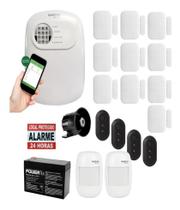Kit Alarme Sem Fio Intelbras 10 Magnéticos, 2 Infravermelhos, 4 Controles e Bateria Kit Alarme Sem Fio Intelbras 10 Magnéticos, 2 Infravermelhos, 4 Controles e Bateria