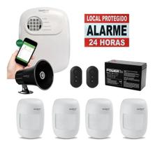 Kit Alarme Sem Fio Intelbras 4 Sensores Infravermelho, Sirene de Alta Potência e Bateria Kit Alarme Sem Fio Intelbras 4 Sensores Infravermelho, Sirene de Alta Potência e Bateria