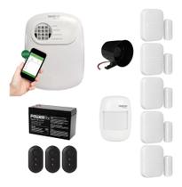 Kit Alarme Sem Fio Intelbras 5 Magnéticos, 1 Infravermelho, 3 Controles e Bateria